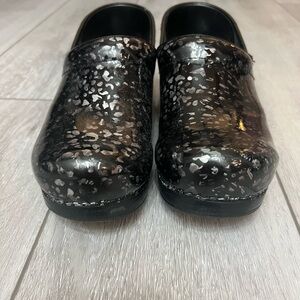 Dansko Black and Silver Mules